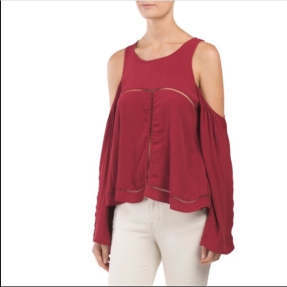 BURGUNDY Lovers + Friends Cloud Break Top